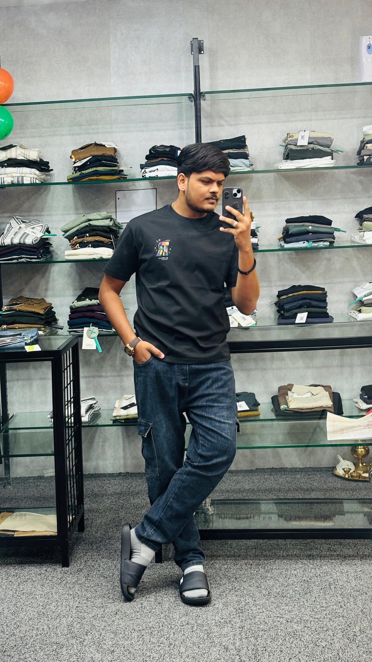 Zellee Imported Oversize Back Printed T-shirt For Mens And Boys (Black)