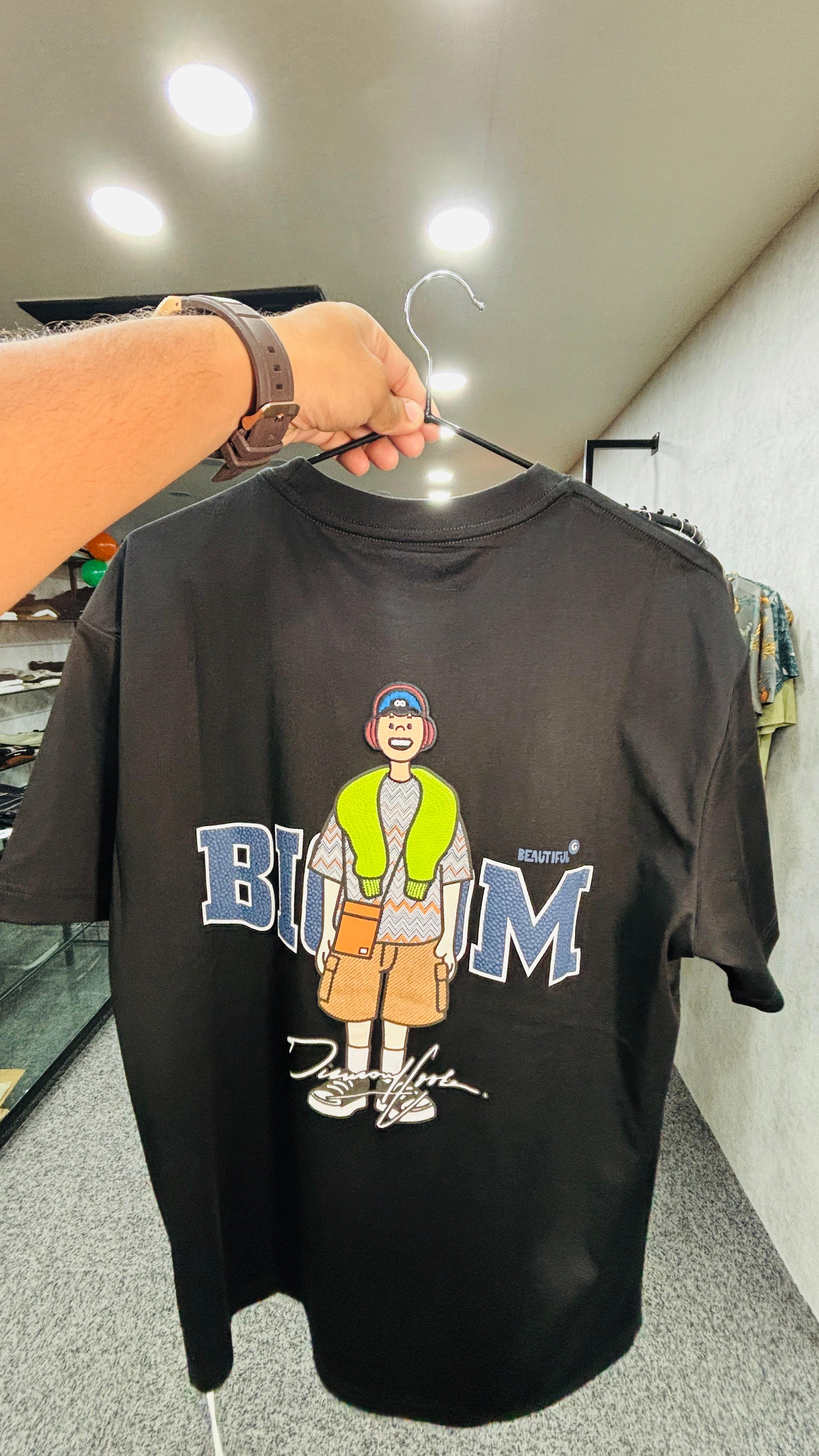 Zellee Imported Oversize Back Printed T-shirt For Mens And Boys(BLACK)