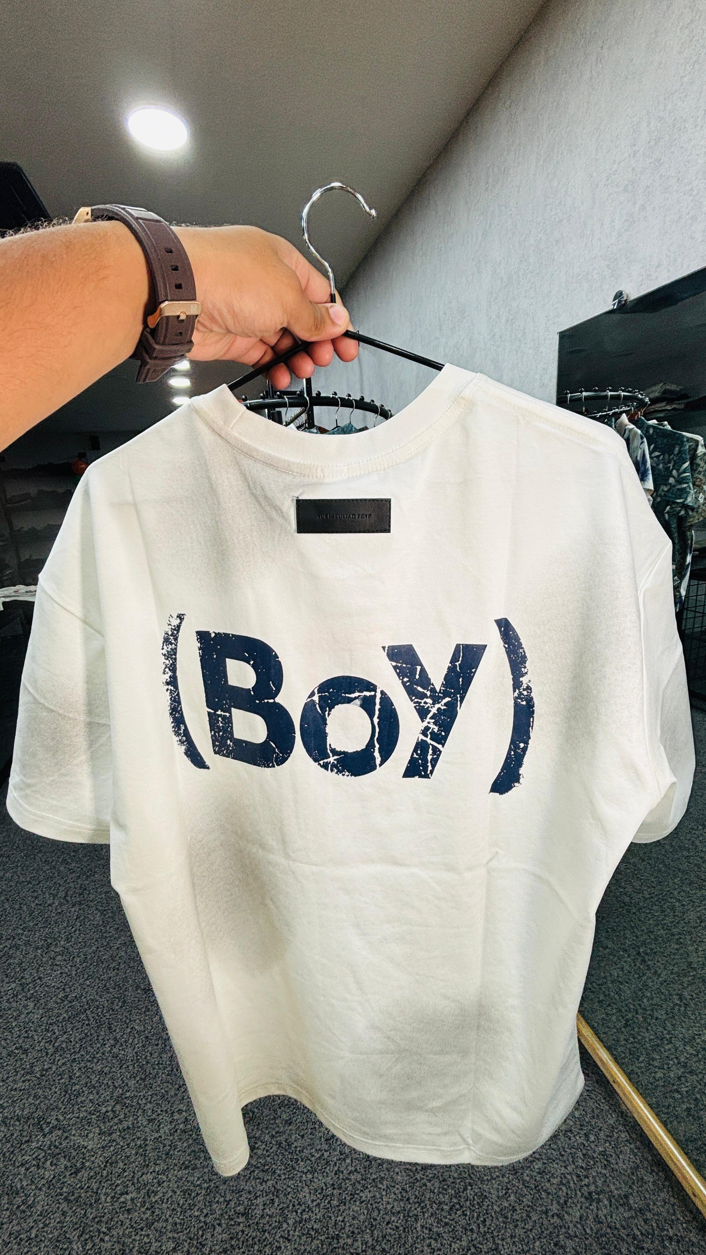 Zellee Imported Oversize Back Printed T-shirt For Mens And Boys (White)