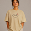 Zellee "Smile Heart" Line-Stitch Relaxed Fit Oversized T-Shirt
