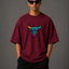 Zellee "Neon Bull" Multi-Stitch Relaxed Fit Oversized T-Shirt