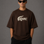 Zellee "Croc Silhouette" limited edition Embroidered Oversized Relaxed Fit T-Shirt