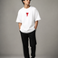 Zellee "Aesthetic Heart" High-Density Embroidered Oversized Relaxed Fit T-Shirt
