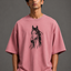 Zellee "Ink-Stitch Horse" Heavyweight Oversized Relaxed Fit T-Shirt
