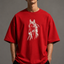 Zellee "Ink-Stitch Horse" Heavyweight Oversized Relaxed Fit T-Shirt