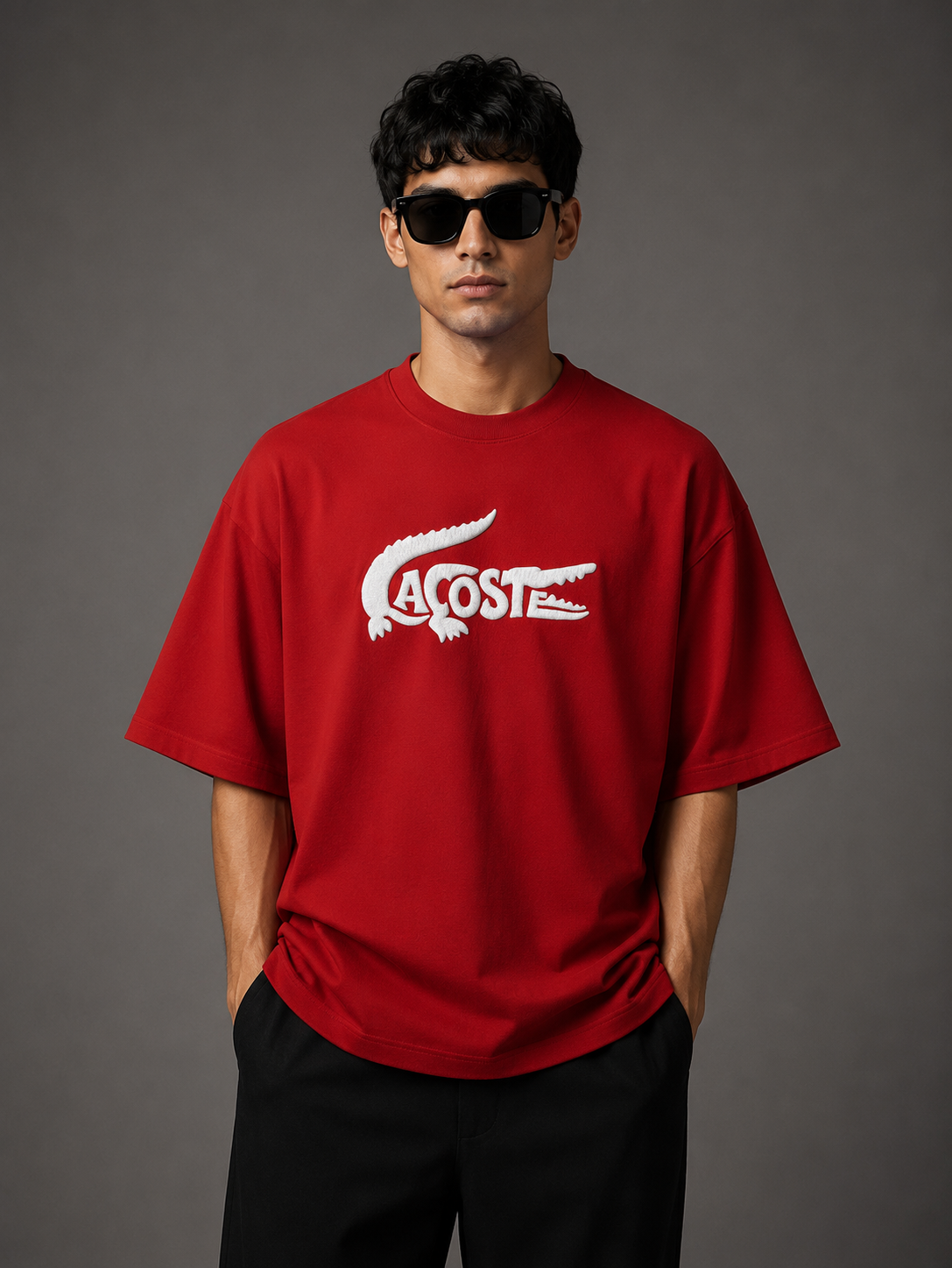 Zellee "Croc Silhouette" limited edition Embroidered Oversized Relaxed Fit T-Shirt