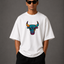 Zellee "Neon Bull" Multi-Stitch Relaxed Fit Oversized T-Shirt