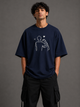 Zellee "Line-Stitch Love Edition" Heavyweight Oversized Relaxed Fit T-Shirt