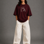 Zellee "Line-Stitch Love Edition" Heavyweight Oversized Relaxed Fit T-Shirt