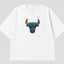 Zellee "Neon Bull" Multi-Stitch Relaxed Fit Oversized T-Shirt