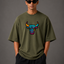 Zellee "Neon Bull" Multi-Stitch Relaxed Fit Oversized T-Shirt