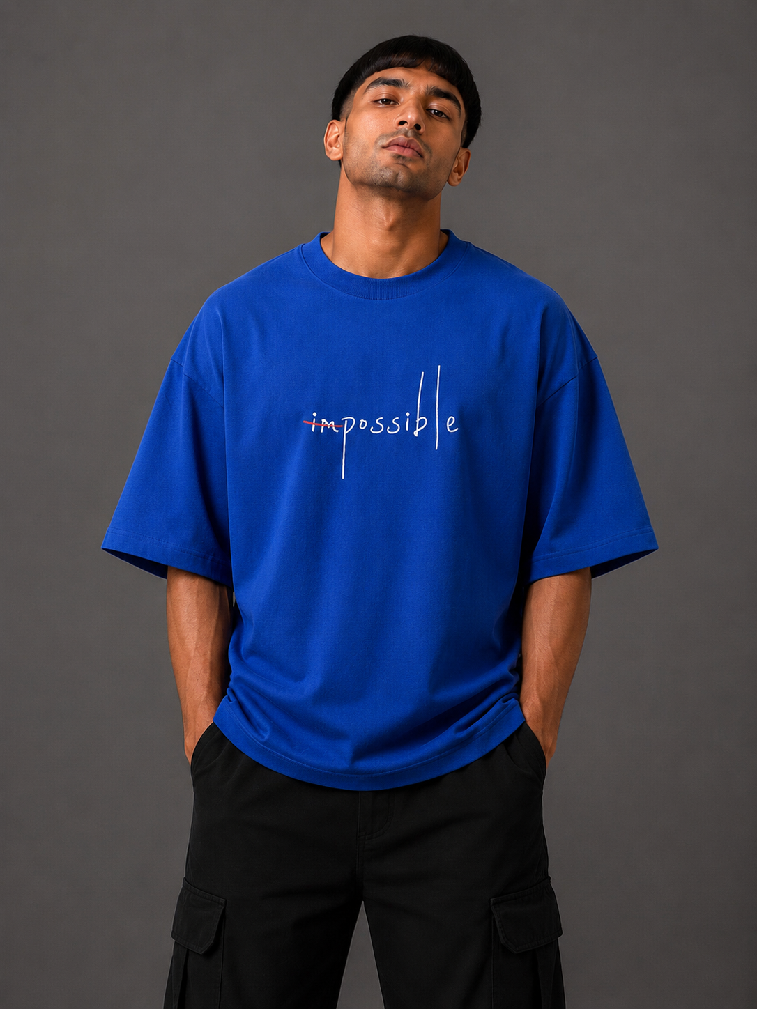 Zellee "Mindset" Oversized Embroidered Relaxed Fit T-Shirt