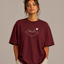 Zellee "Smile Heart" Line-Stitch Relaxed Fit Oversized T-Shirt