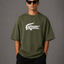 Zellee "Croc Silhouette" limited edition Embroidered Oversized Relaxed Fit T-Shirt