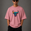Zellee "Neon Bull" Multi-Stitch Relaxed Fit Oversized T-Shirt