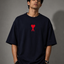 Zellee "Aesthetic Heart" High-Density Embroidered Oversized Relaxed Fit T-Shirt