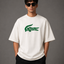 Zellee "Croc Silhouette" limited edition Embroidered Oversized Relaxed Fit T-Shirt