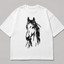 Zellee "Ink-Stitch Horse" Heavyweight Oversized Relaxed Fit T-Shirt