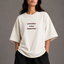 Zellee "Today" Line-Stitch Relaxed Fit Oversized T-Shirt