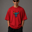 Zellee "Neon Bull" Multi-Stitch Relaxed Fit Oversized T-Shirt