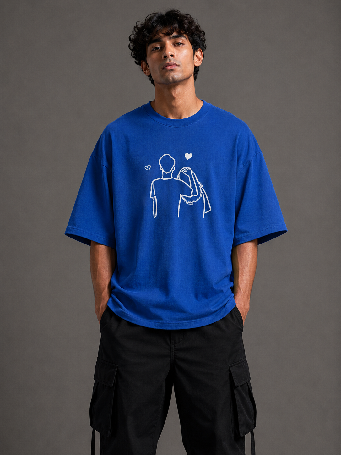 Zellee "Line-Stitch Love Edition" Heavyweight Oversized Relaxed Fit T-Shirt