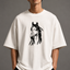 Zellee "Ink-Stitch Horse" Heavyweight Oversized Relaxed Fit T-Shirt