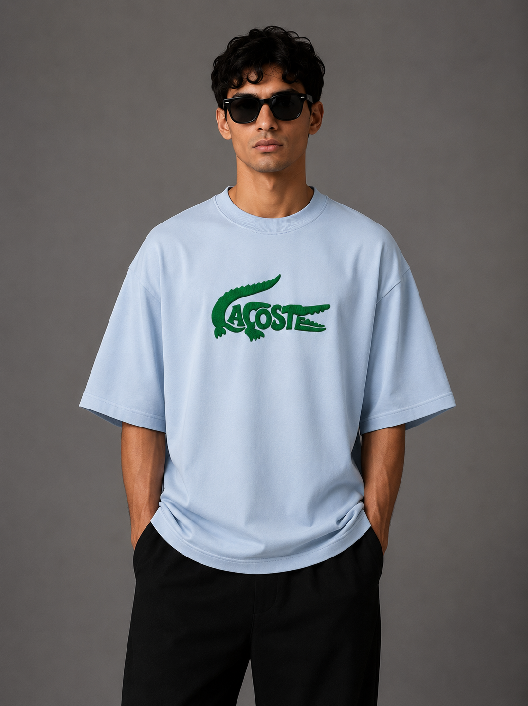 Zellee "Croc Silhouette" limited edition Embroidered Oversized Relaxed Fit T-Shirt