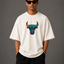 Zellee "Neon Bull" Multi-Stitch Relaxed Fit Oversized T-Shirt