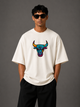 Zellee "Neon Bull" Multi-Stitch Relaxed Fit Oversized T-Shirt