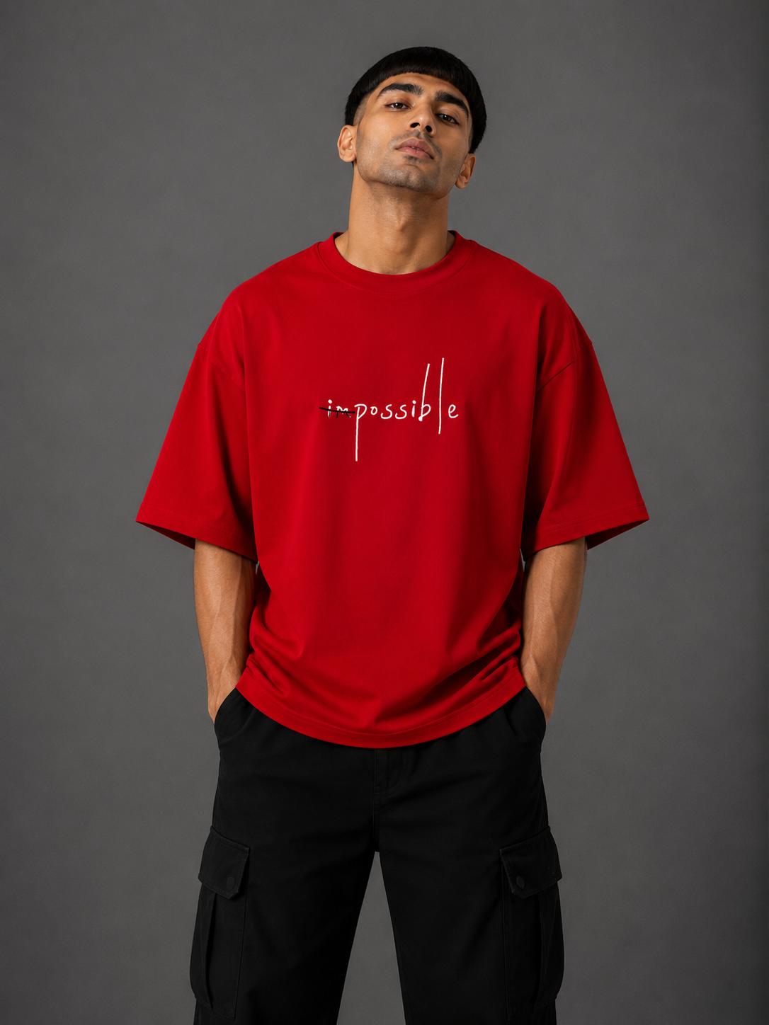 Zellee "Mindset" Oversized Embroidered Relaxed Fit T-Shirt