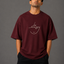 Zellee "Always Smile" Line-Stitch Relaxed Fit Oversized T-Shirt