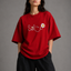 Zellee "Floral Smile" Line-Stitch Relaxed Fit Oversized T-Shirt