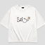 Zellee "Floral Smile" Line-Stitch Relaxed Fit Oversized T-Shirt