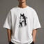 Zellee "Ink-Stitch Horse" Heavyweight Oversized Relaxed Fit T-Shirt