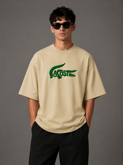 Zellee "Croc Silhouette" limited edition Embroidered Oversized Relaxed Fit T-Shirt