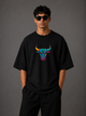 Zellee "Neon Bull" Multi-Stitch Relaxed Fit Oversized T-Shirt