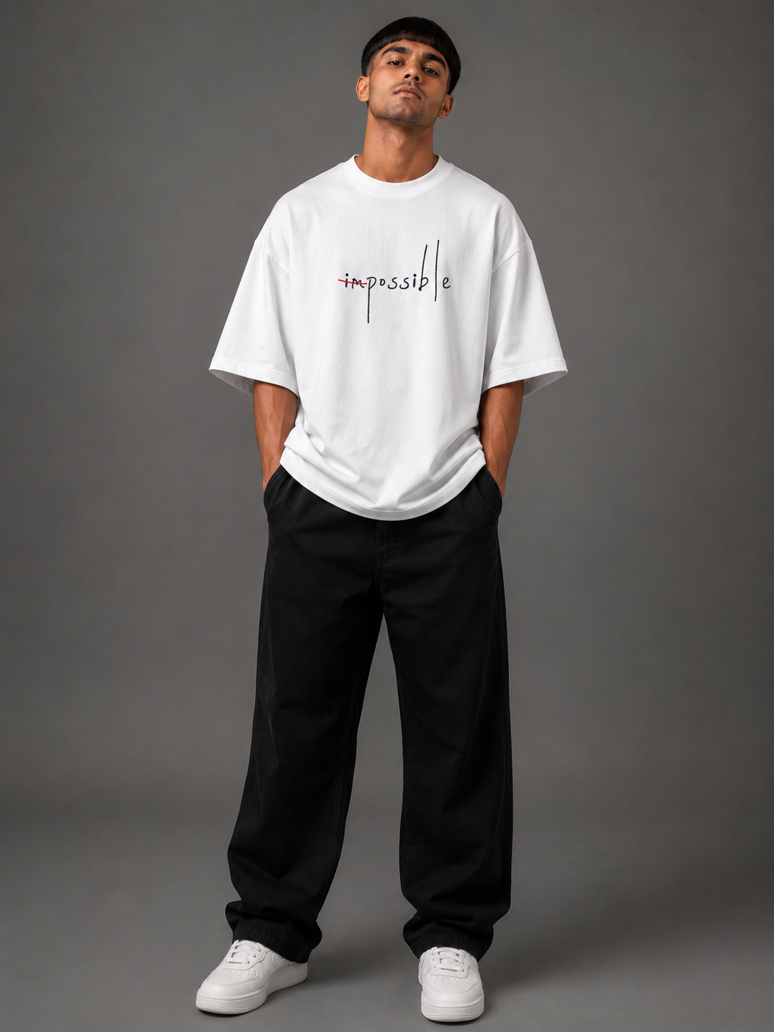 Zellee "Mindset" Oversized Embroidered Relaxed Fit T-Shirt