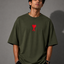 Zellee "Aesthetic Heart" High-Density Embroidered Oversized Relaxed Fit T-Shirt