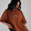 Zellee 'Just Play It Out' Premium Oversized Tee – Rust Terracotta