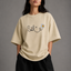 Zellee "Floral Smile" Line-Stitch Relaxed Fit Oversized T-Shirt
