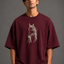 Zellee "Ink-Stitch Horse" Heavyweight Oversized Relaxed Fit T-Shirt
