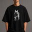 Zellee "Ink-Stitch Horse" Heavyweight Oversized Relaxed Fit T-Shirt