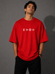 Zellee "Monogram Luxe" High-Density Embroidered Oversized Relaxed Fit T-Shirt