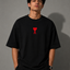 Zellee "Aesthetic Heart" High-Density Embroidered Oversized Relaxed Fit T-Shirt