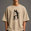 Zellee "Ink-Stitch Horse" Heavyweight Oversized Relaxed Fit T-Shirt