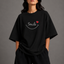 Zellee "Smile Heart" Line-Stitch Relaxed Fit Oversized T-Shirt