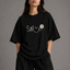 Zellee "Floral Smile" Line-Stitch Relaxed Fit Oversized T-Shirt
