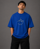 Zellee "Always Smile" Line-Stitch Relaxed Fit Oversized T-Shirt