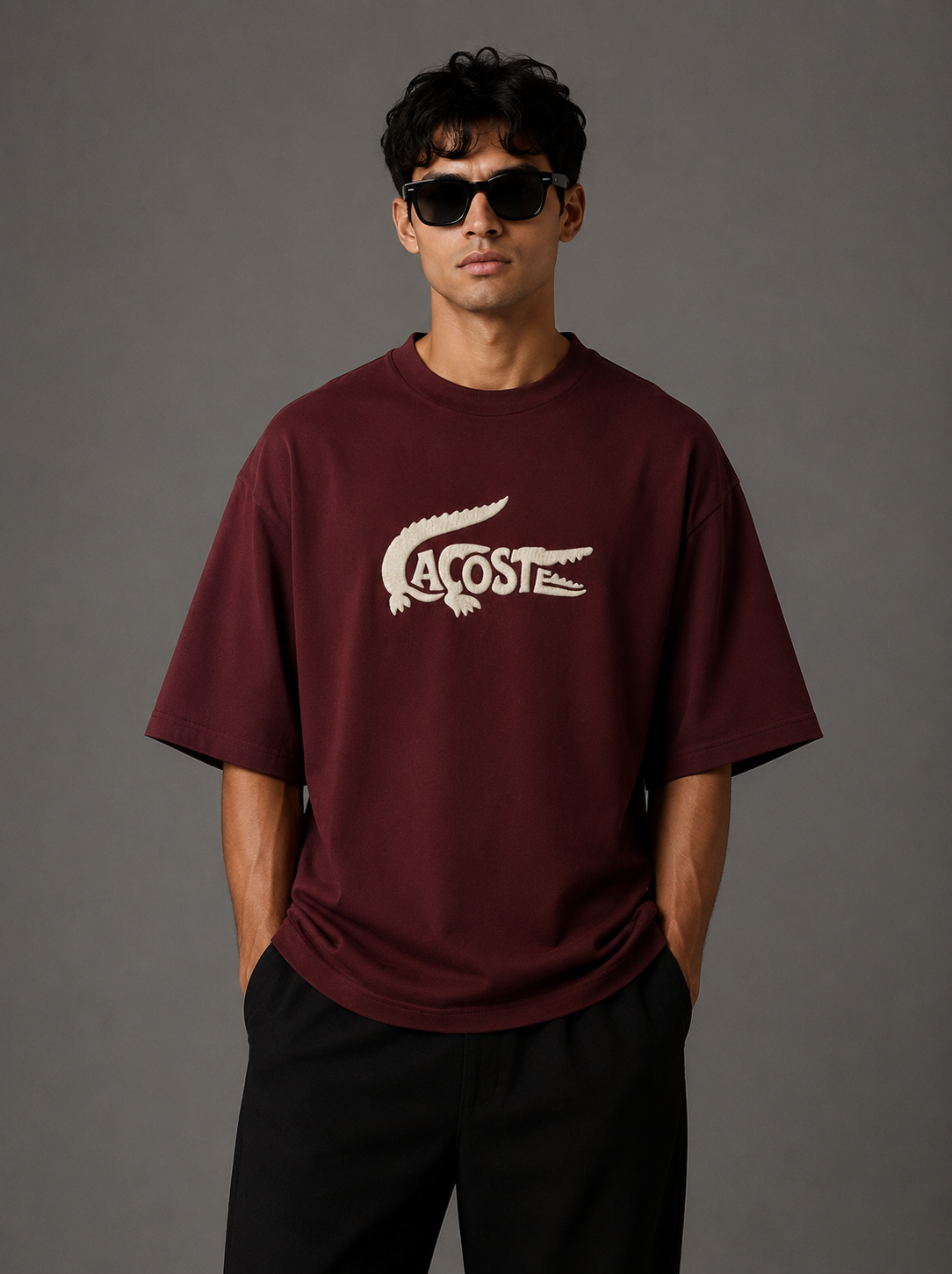 Zellee "Croc Silhouette" limited edition Embroidered Oversized Relaxed Fit T-Shirt