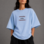 Zellee "Today" Line-Stitch Relaxed Fit Oversized T-Shirt